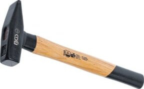 BGS Schlosserhammer 52305 mit Hickory-Holzstiel und Stahlkopf, Schwarz, 500 g - Bild 1