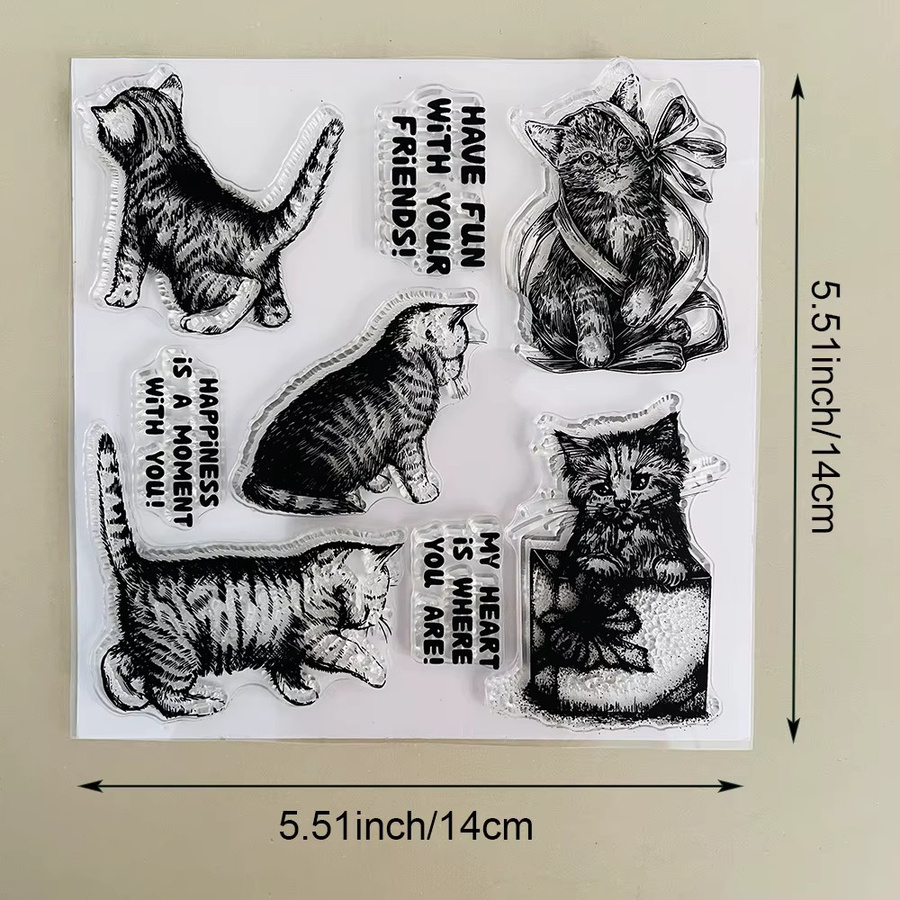 Transparente Motivstempel mit Hund- und Katzenmotiven für DIY, Scrapbooking und Bastelarbeiten - Bild 1