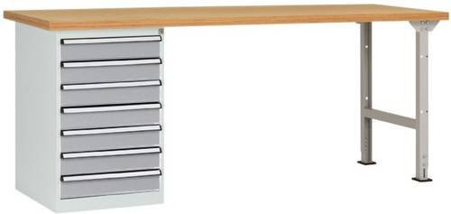 Manuflex Werkbanksystem WC5120.9006 in Alusilber, B/T/H: 300 x 700 x 200 cm - Bild 1