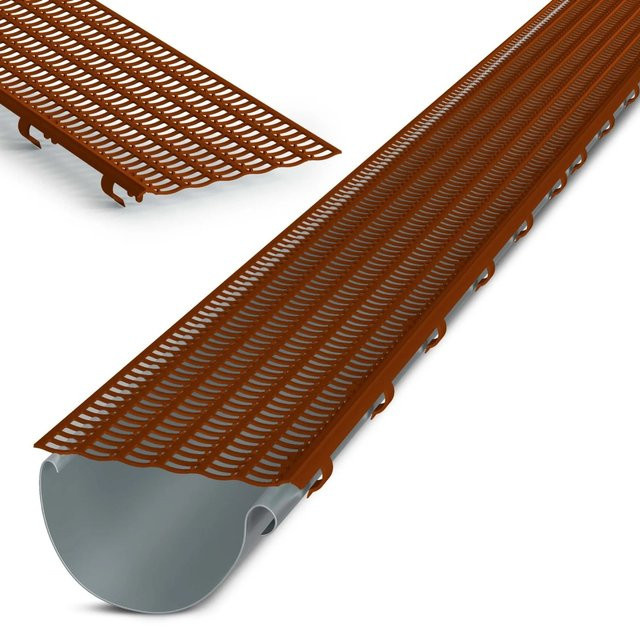 Inefa Laubfangstreifen Braun 100 cm Laubschutz für Dachrinnen aus Polypropylen - Bild 1