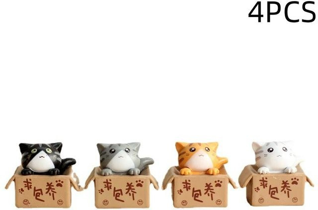 Mini-Katzen-Accessoires, Garten-Kätzchen-Statue, 4-teiliges Set - Bild 1