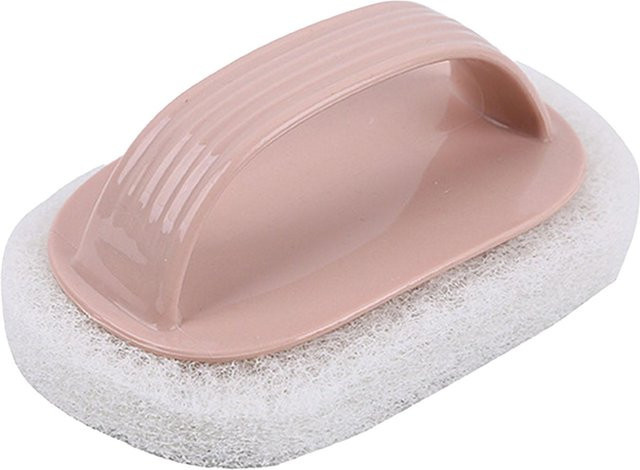 OutsideWorld Scheuerbürste mit Griff aus PP-Faser für Tiefenreinigung von Fliesen, Dusche und Badewanne in Rosa - Bild 1
