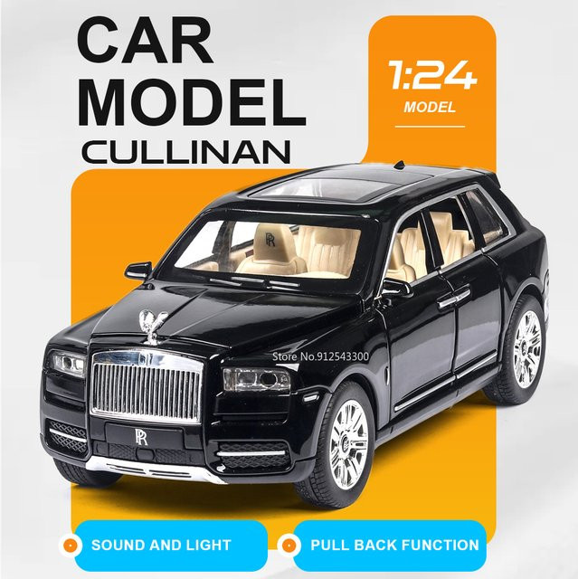 RMZ city Cullinan Continental GT Automodell, 1:24 Maßstab, mit Licht und Sound, Rückziehfunktion - Bild 1