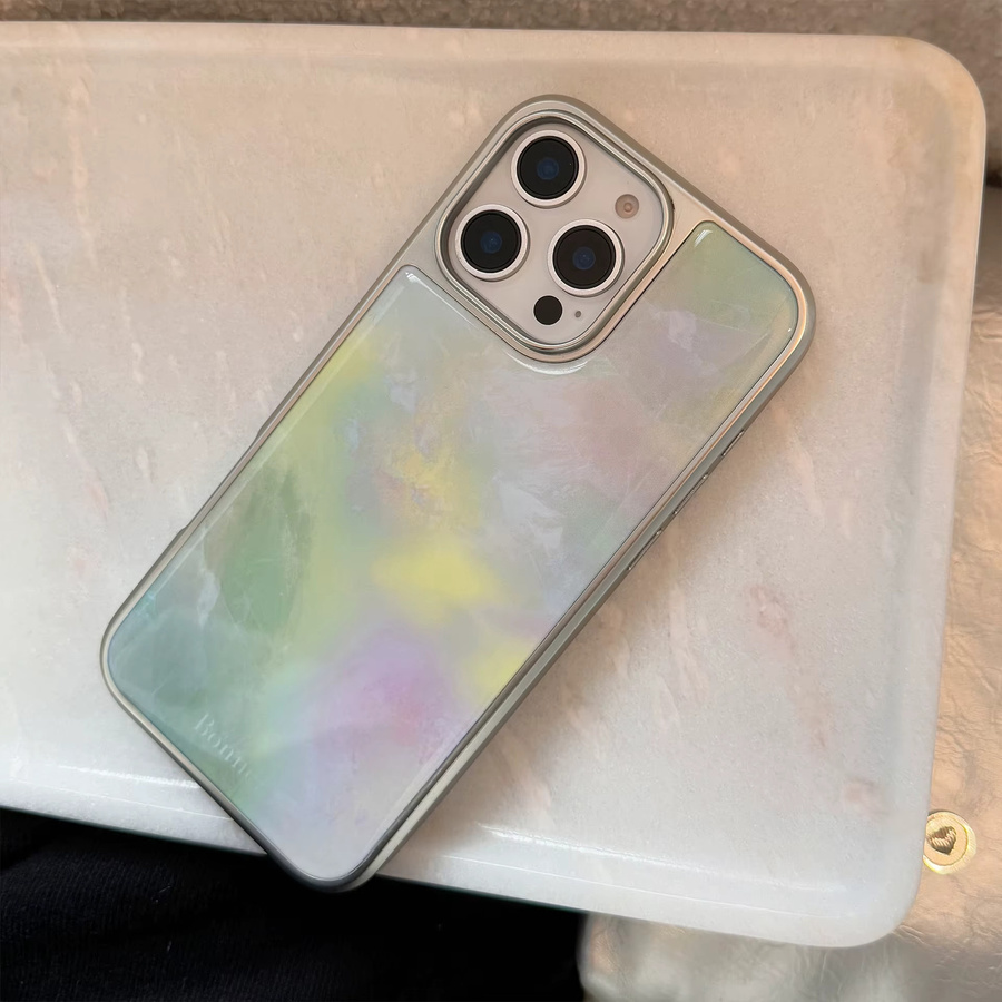 Stoßfeste Handyhülle mit Marmormuster und Farbverlauf für iPhone 17, 16, 15, 14, 13, 12 Pro Max in Multicolour mit Tropfenkleberbeschichtung - Bild 2