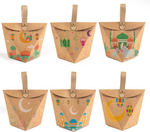 WEIGAO Ramadan Kareem Geschenkboxen aus Kraftpapier für Eid Mubarak Süßigkeiten und Partybeigaben - Bild 1