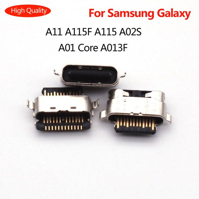 20er Set USB-C Ladeport Stecker Buchse für Samsung Galaxy A11 A115F A02S A025F A01 Core A013F in Silber - Bild 1