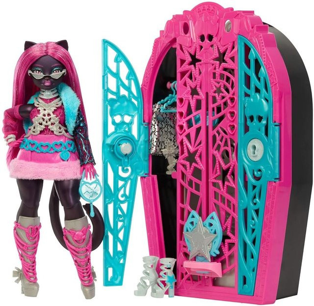 Mattel Monster High Skulltimate Secrets Hauntlywood Mysteries Catty-Noir Puppe, mit 19+ Überraschungen, Kleiderschrank - Bild 1