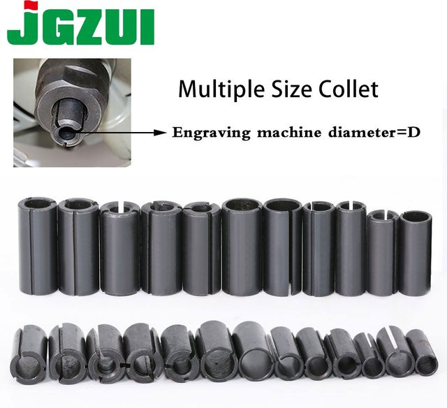 JGZUI Schaftreduzierer Spannzangenhülse Router-Bit-Adapter in Schwarz für Holztrimmer und Gravierer - Bild 1