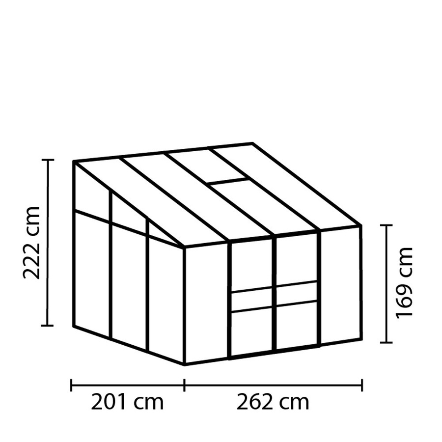 Vitavia Anlehn-Gewächshaus Osiris 5200 in Schwarz mit 5,2 m² Fläche, Aluminiumrahmen und 4 mm Polycarbonat-Verglasung - Bild 1