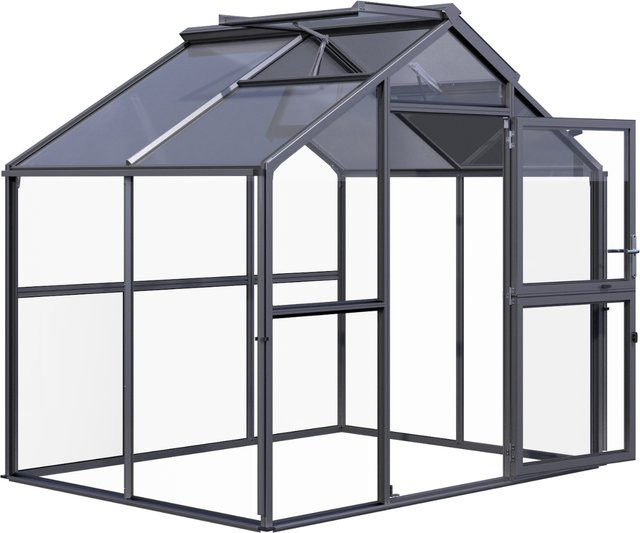 KGT Gewächshaus Novum II in Anthrazit-Grau mit 5,7 m² Fläche und 4 mm ESG-Verglasung - Bild 1
