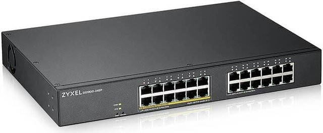 Zyxel GS1900-24EP Smart Switch mit 24 x 10/100/1000 Mbit/s Ports und 12 PoE Ports (130 W) in Schwarz - Bild 1