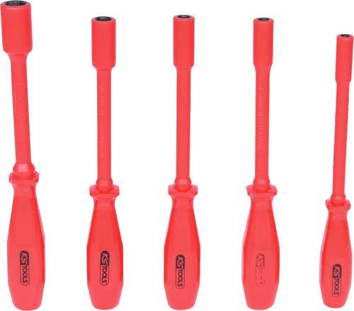 KS Tools Isolierter Stecknuss-Schraubendreher-Satz, 5-teilig, rot, Chrome Vanadium und Stahl - Bild 1