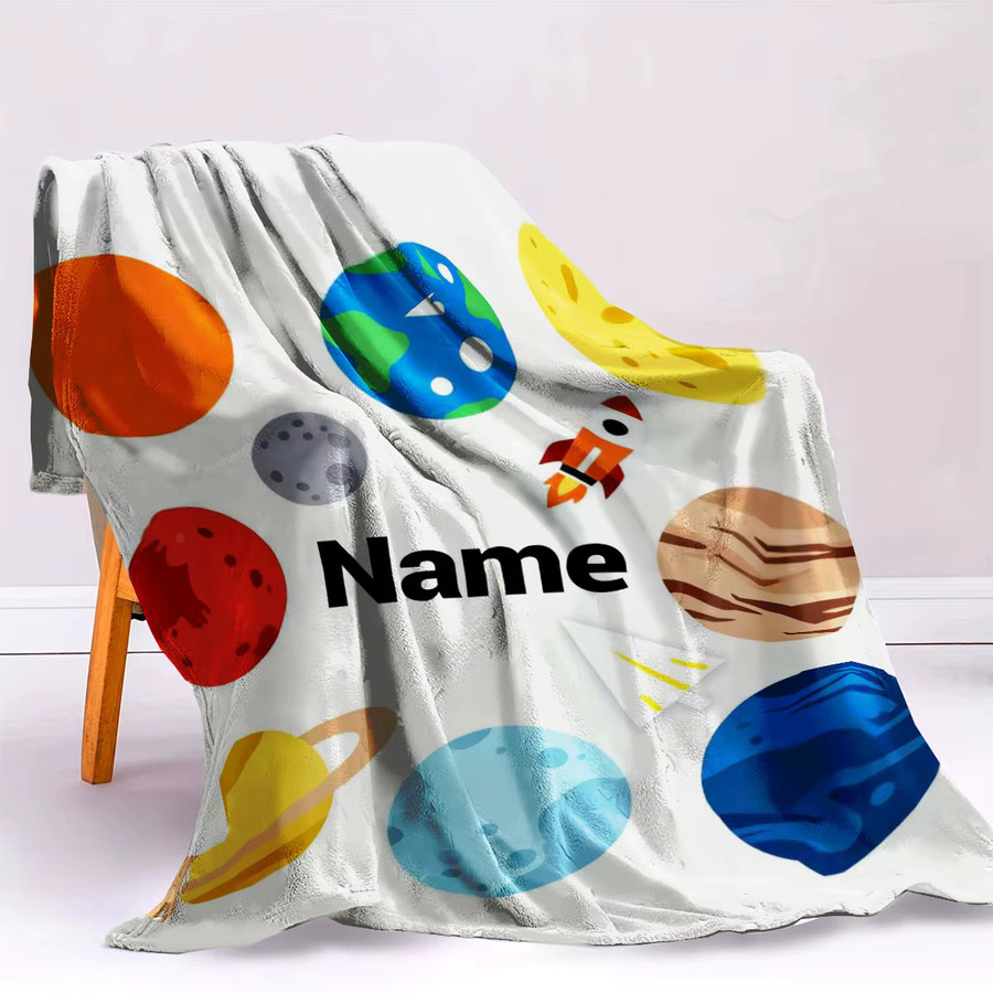 Personalisierte Flanell-Plüsch-Winterdecke von SRH mit individuellem Namen, weiche Fleece-Decke in Multicolour für Sofa und Bett - Bild 2