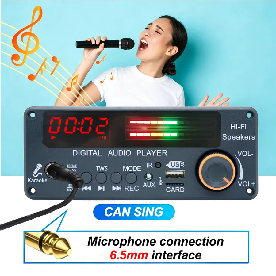 KEBIDU 200W Bluetooth 5.3 Verstärker mit MP3-Decoder-Board, USB, TF und FM-Radio sowie TWS-Funktion für dein Auto - Bild 4