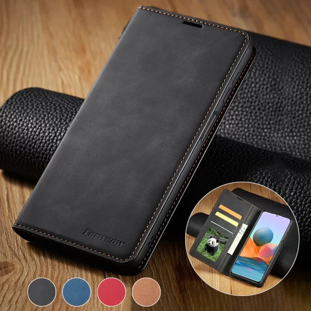 Magnetische Ultraschall Flip LED Tasche für Xiaomi Redmi Note und Redmi Serie in Schwarz oder Blau - Bild 1