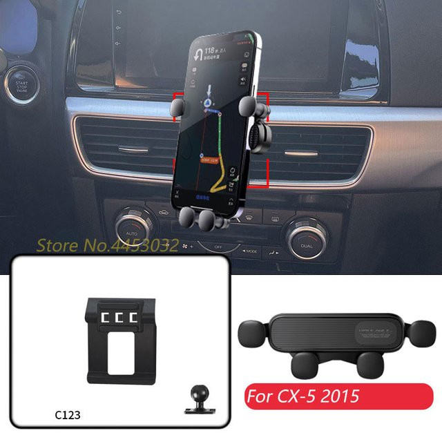 Handyhalterung für Mazda CX-5 2015, verstellbare Schwerkraft-Navigationshalterung für die Lüftung, Schwarz - Bild 1