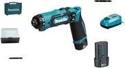 Makita Akku-Knickbohrschrauber DF012DSE in Blau/Schwarz mit 2 Akkus und Koffer - Bild 2