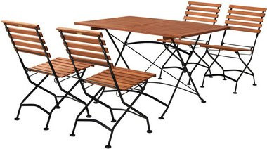 Merxx Schlossgarten Gartenmöbelset 5-tlg. aus Eukalyptusholz in Schwarz, Tisch Breite: 120 cm, Tiefe: 80 cm - Bild 3
