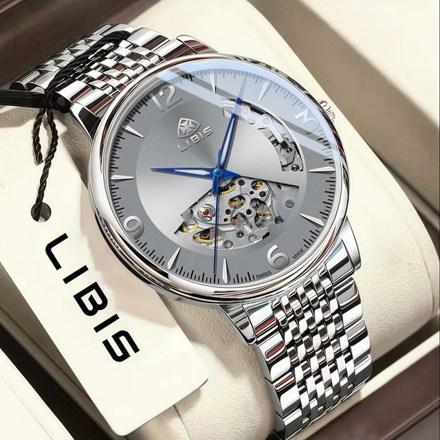 LIBIS Armbanduhr Automatik, Edelstahl, Silber, Herren - Bild 1