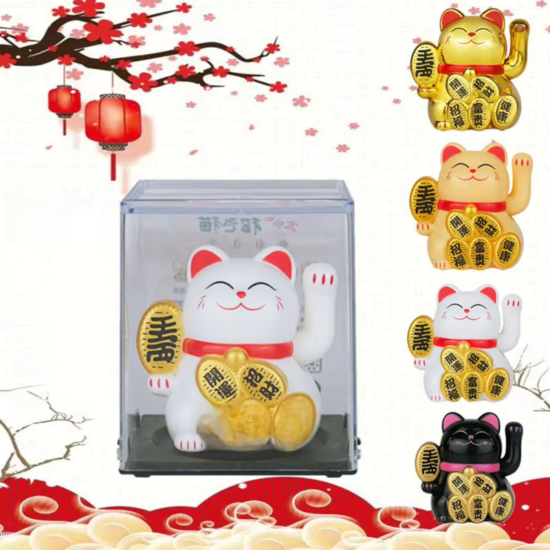 DIY Maneki Neko Glückskatze aus Keramik in Gelb und Mehrfarbig als Feng Shui Deko Statue - Bild 5
