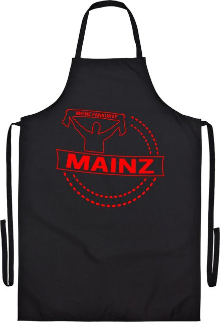 Grillschürze von multifanshop mit Mainz Meine Fankurve Druck in Rot - Bild 1