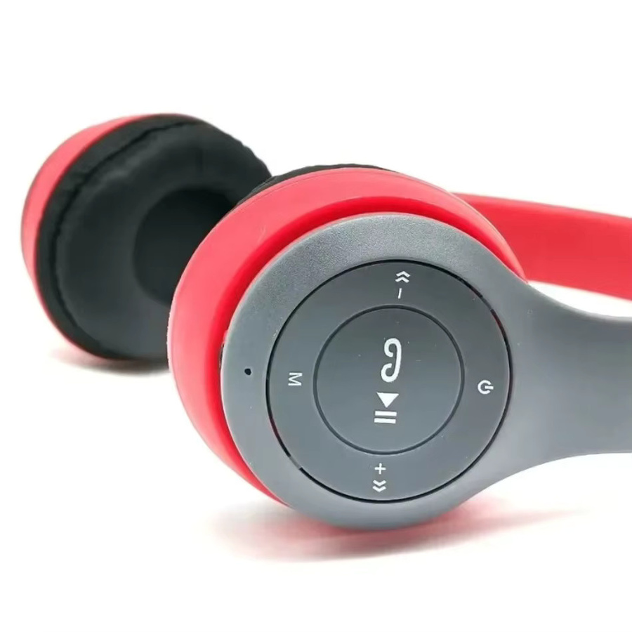 XIKCU Faltbare kabellose Bluetooth 5.0 Over-Ear Kopfhörer in Rot mit HiFi-Sound für Sport und Reisen - Bild 2