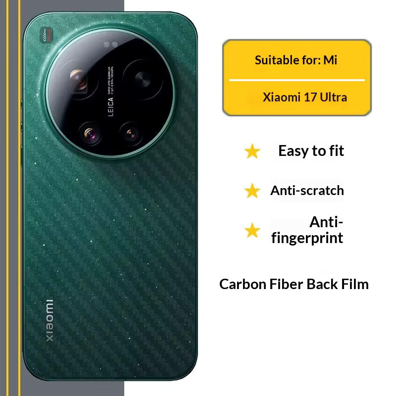 5 Stück transparente Rückseitenfolie aus Kohlefaser für Xiaomi 17 Ultra mit matter Oberfläche zur vollständigen Abdeckung - Bild 2