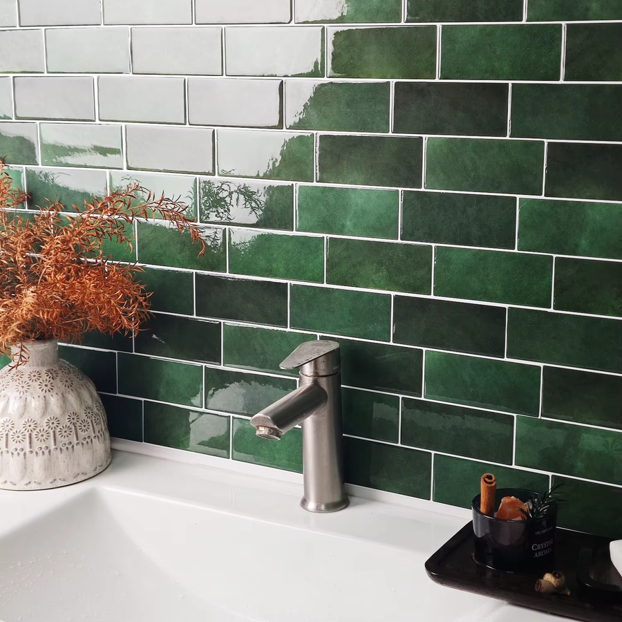 Vividtiles 3D-Wandaufkleber in Grün, 10 Stück quadratische Fliesen, wasserdicht und ölbeständig, moderner Stil für deine Heimdekoration - Bild 4
