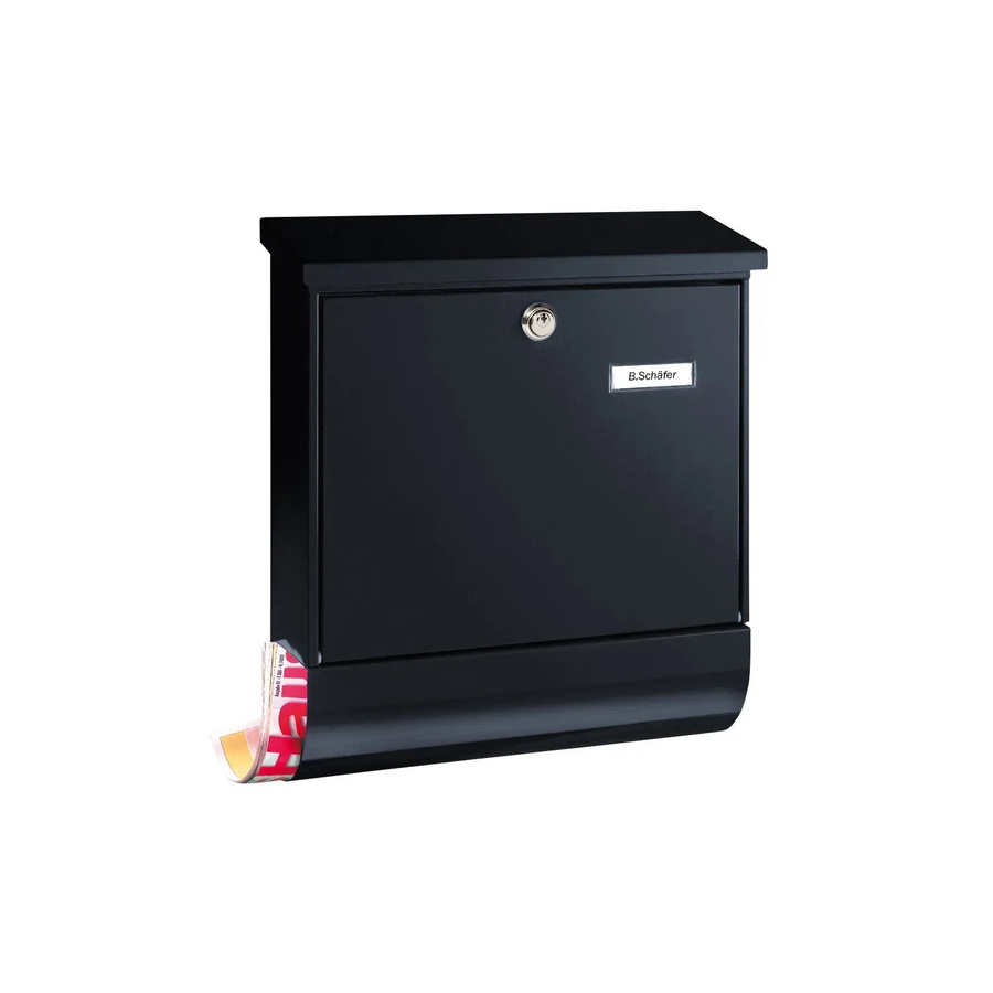 Burg Wächter Vario 8672 Briefkasten mit Box Set aus Stahlblech in Schwarz mit Schlüsselschloss - Bild 2