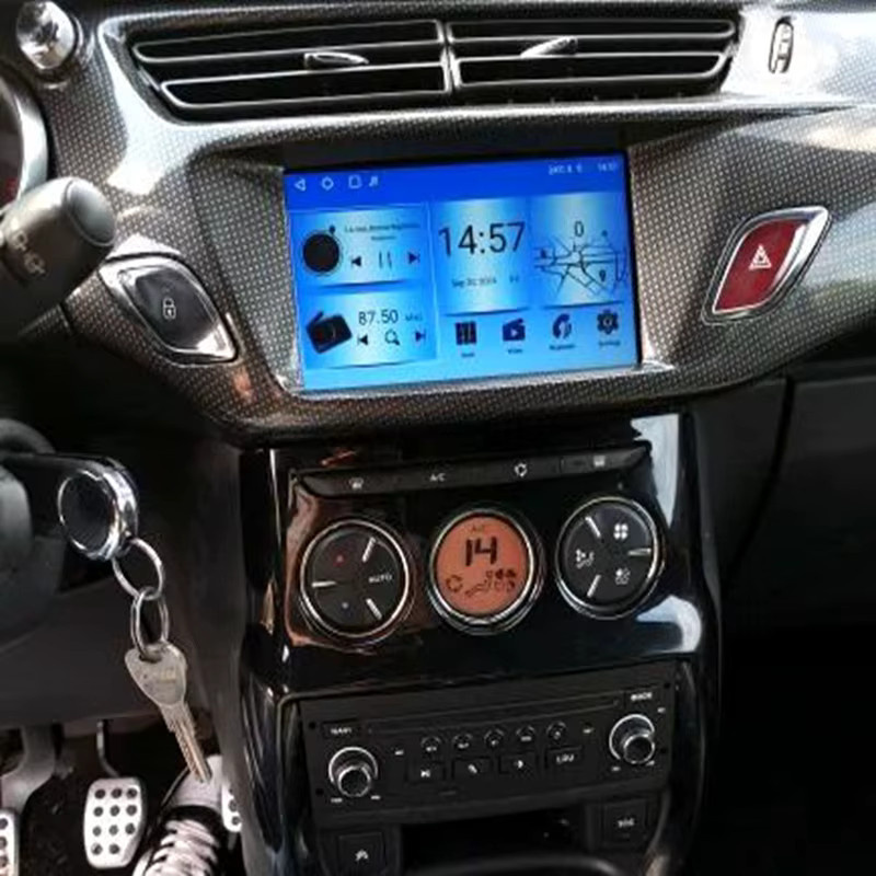 HMG Android 15 Multimedia Autoradio mit Carplay, DSP, 4G, WIFI und GPS für Citroen C3 C5 X7 und DS3 in Schwarz, 2 Din Stereo System - Bild 3