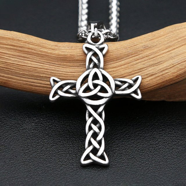 TOGA PULLA Halskette, Kreuz Anhänger, Edelstahl, Silber, Unisex, Vintage - Bild 1