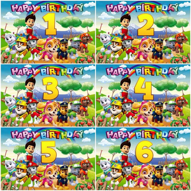 Paw Patrol Party-Hintergrund Banner für Kinder in Mehrfarbig, B/H: 120 x 90 cm - Bild 1
