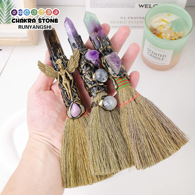 Runyangshi Natürlicher Amethyst Kristall Punkt Stein für Altar und Tischdekoration - Bild 1