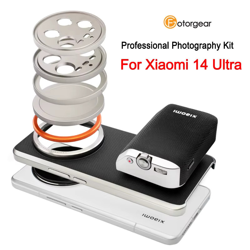 Fotorgear Professional Photography Kit für Xiaomi 14 Ultra in Schwarz mit Objektivdeckel, 67 mm Filter-Adapterring und T-Mount/17 mm Objektiv-Adapterring - Bild 2