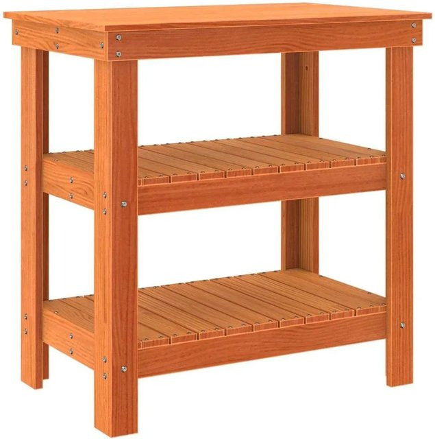 vidaXL Werkbank aus massivem Kiefernholz in Wachsbraun, B/T/H: 78,5 x 50 x 80 cm - Bild 1