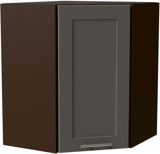 Feldmann-Wohnen Eckhängeschrank Oslo W10/60 in Lava / Dust Grey Matt mit Soft-Close-Türen und Regalböden, B/T/H: 60 x 60 x 72 cm - Bild 1