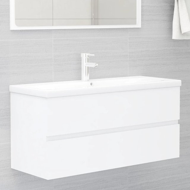 VIDAXL Waschbeckenunterschrank in Weiß mit modernem Design, Wandmontage, B/T/H: 100 x 38,5 x 45 cm - Bild 1