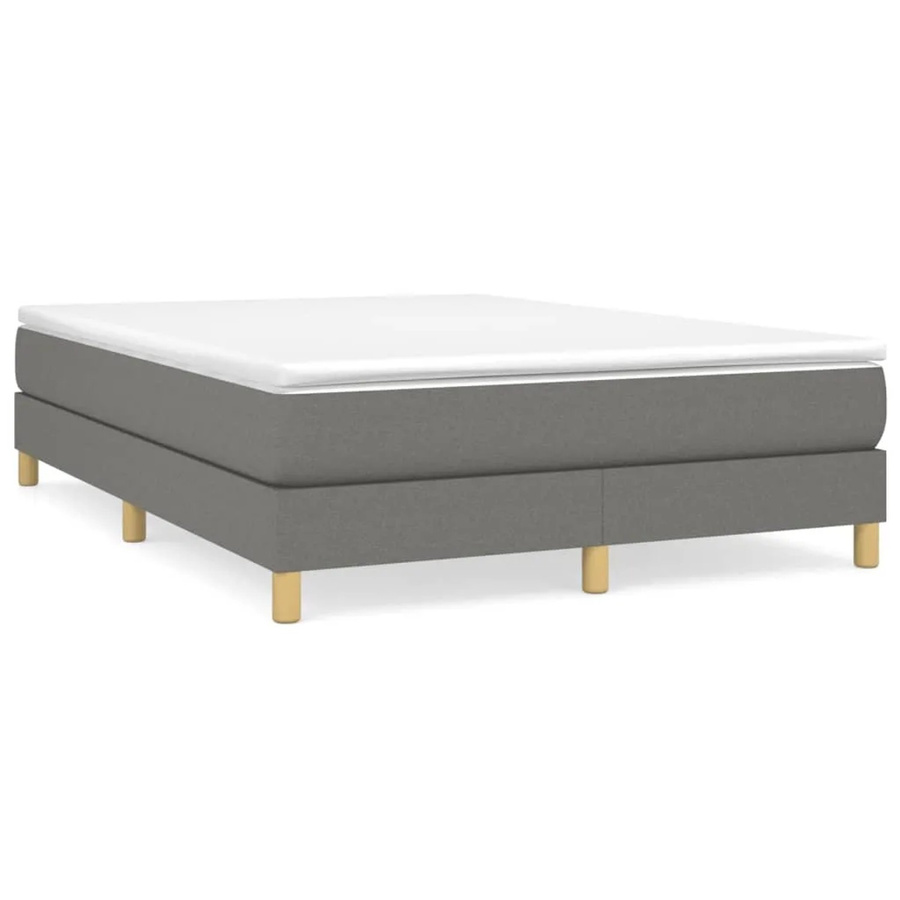 vidaXL Boxspringbett in Dunkelgrau mit Stoffbezug, B/T: 140 x 190 cm - Bild 2