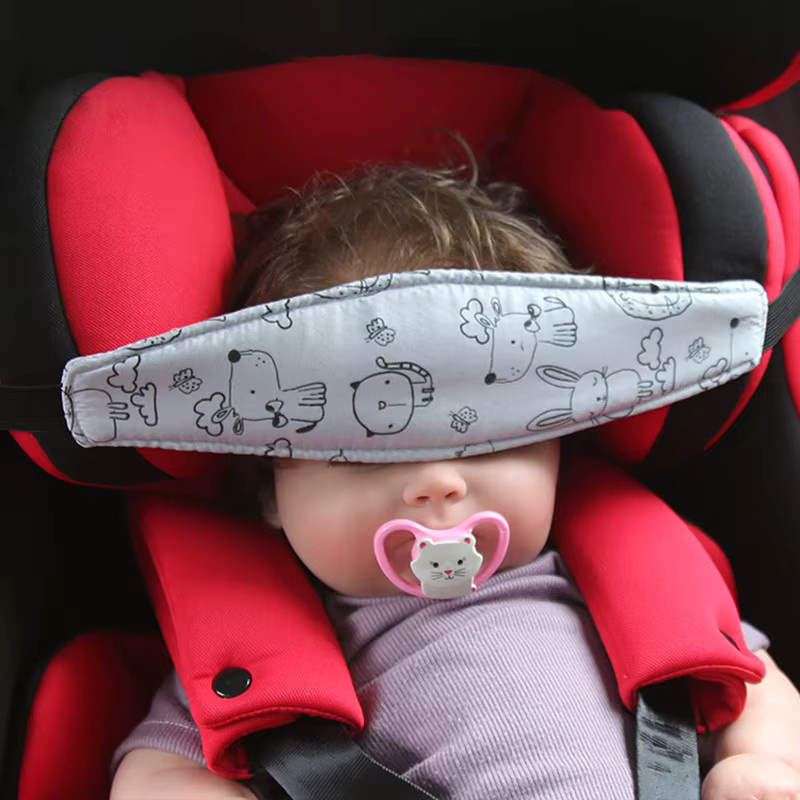 vvocci Baby-Sicherheitskissen als Schlafpositionierer und Kopfstütze mit Befestigungsgurt, verstellbar, Pink - Bild 4