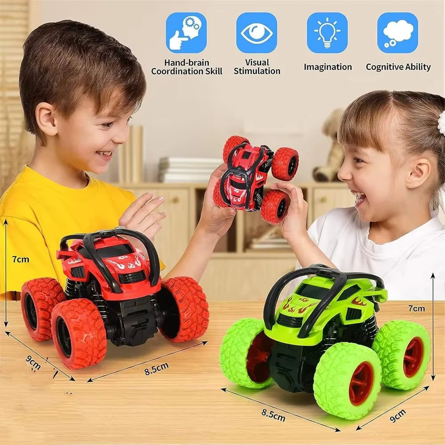 GSF Monster Trucks, Push & Go Stunt-Autos, Rennwagen-Set, Bunt / Mehrfarbig - Bild 4