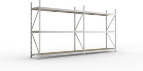 META MINI-RACK Regal verzinkt mit 6 Spanplattenböden, B/T/H: 220 x 375,8 x 65 cm - Bild 1