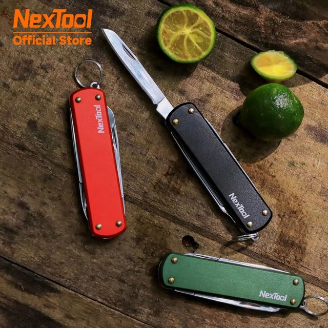 NexTool Multifunktions-Mini-Klappmesser aus Edelstahl mit Schere und Schraubendreher für Outdoor und Überleben in Grün oder Rot - Bild 1