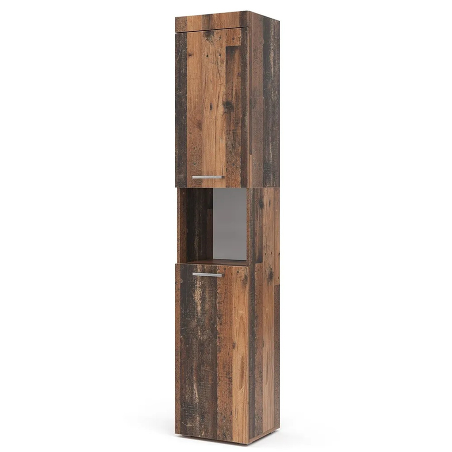 Vicco Badschrank Luna Oldstyle in Braun, Eiche Rustikal, B/T/H: 37 x 19 x 190 cm - Bild 2