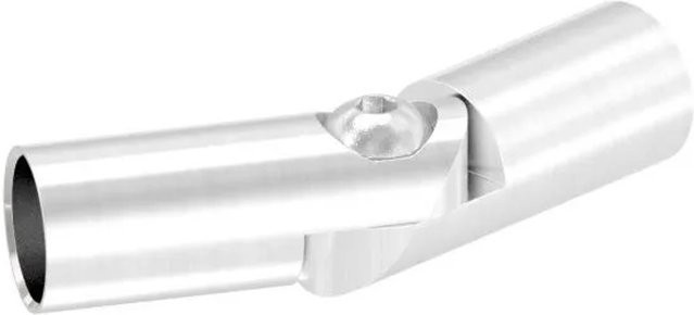 FeNau Rundstabverbinder aus V2A Edelstahl mit Gelenk 0-100 Grad Durchmesser: 12 mm, Farbe: Silber - Bild 1