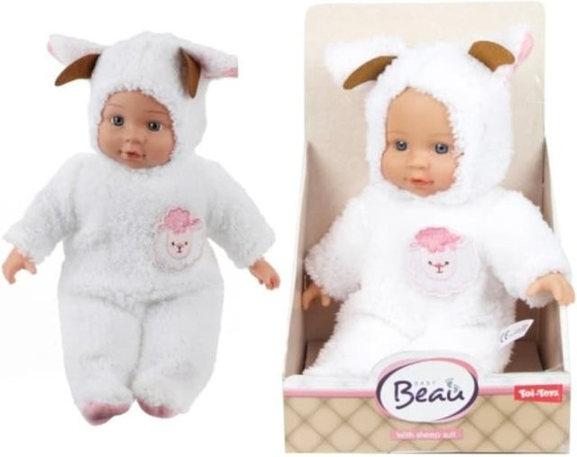 Toi-Toys Beau Babypuppe, Kuschelpuppe im Schaf-Anzug, ab 2 Jahre - Bild 1