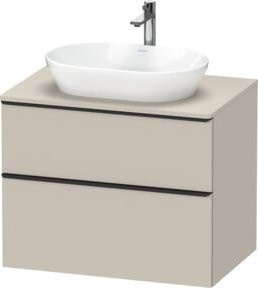Duravit Waschtischunterschrank D-Neo Wandmontage in Weiß und Taupe Matt mit Schubladen und Türen, B/T/H: 80 x 55 x 66,4 cm - Bild 1