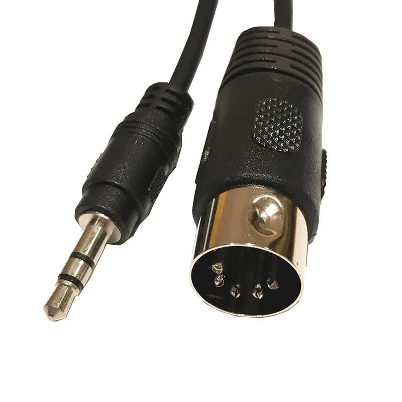 BSN Stereo Jack Audio Kabel 3,5mm Aux auf MIDI DIN 5 Pin, Schwarz, Länge: 1,5 m - Bild 2