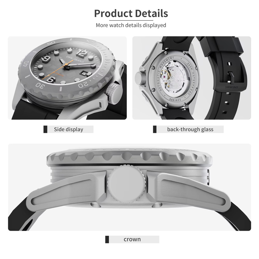 DREAMAS Taucheruhr, Automatik, Titan, Schwarz, Herren - Bild 2