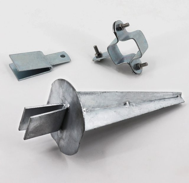 Aquagart 4er Set Längs-Strebensets aus Metall in Silber für Z-Profil Wildzaun und Forstzaun - Bild 2