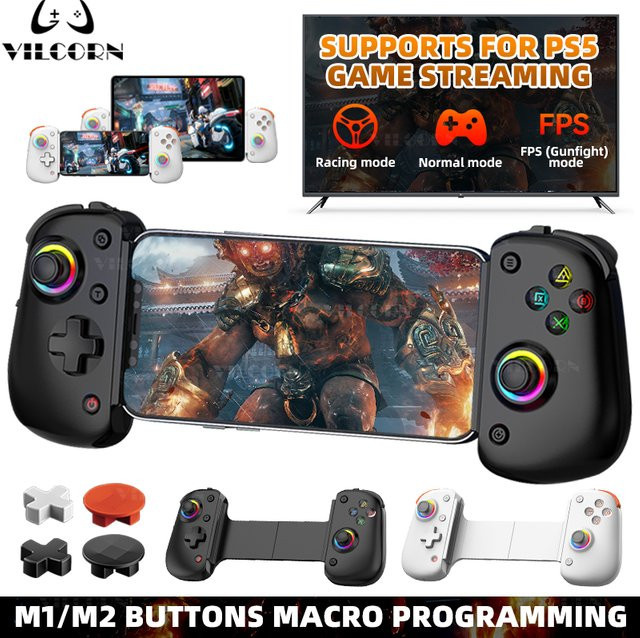 VILCORN D8Pro RGB Mobile Gamepad Controller für Android, iOS, PC und PlayStation in Schwarz - Bild 1